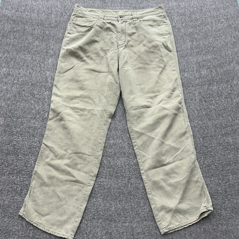 Tommy Bahama Pants Mens 36x32 Green Cotton Tencel Soft Resort Luxury Grandpa